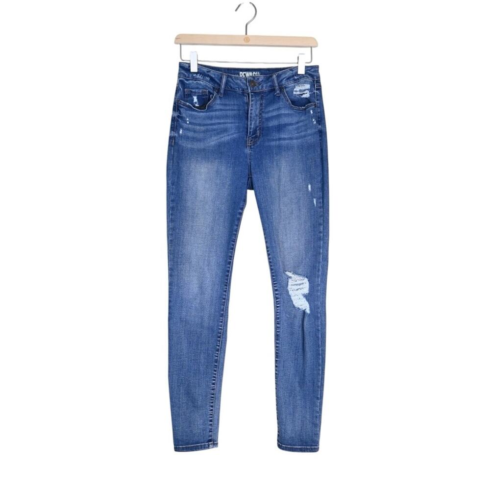 Rewash Brand Women's 5/27 Super High Rise Distressed Skinny Jean